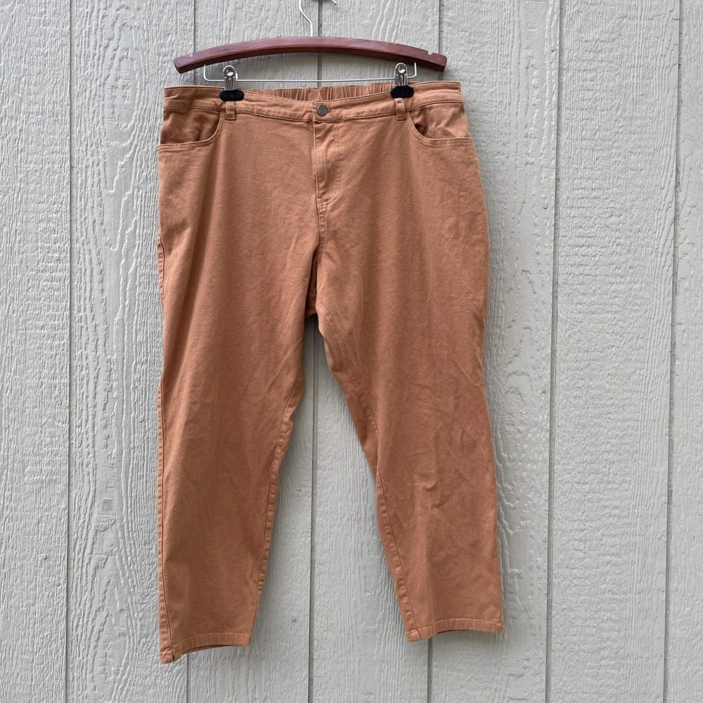 Pact Pants Womens XXL Brown Organic Cotton with Back Elastic waist Comfy Casual
